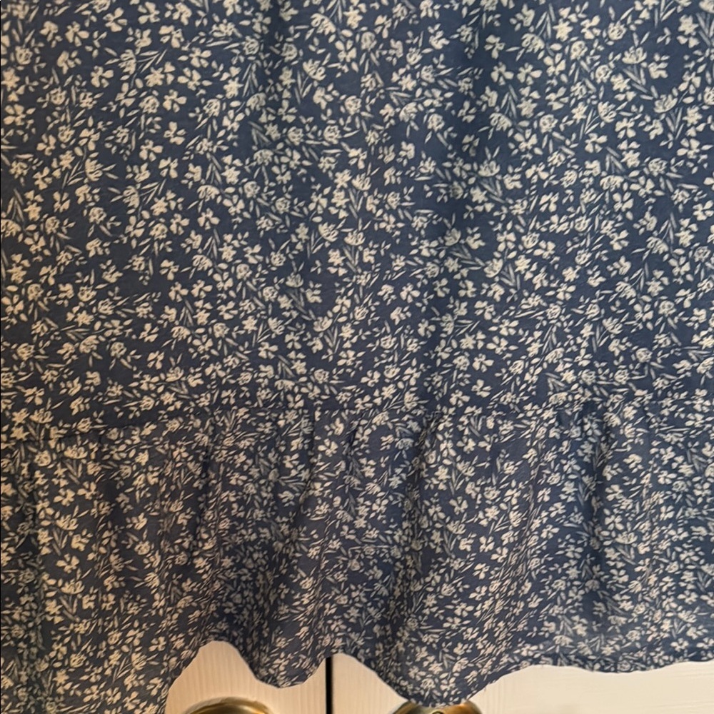 THML Blue and White Sleeveless Sundress with Flutter Sleeves - Picture 9 of 10